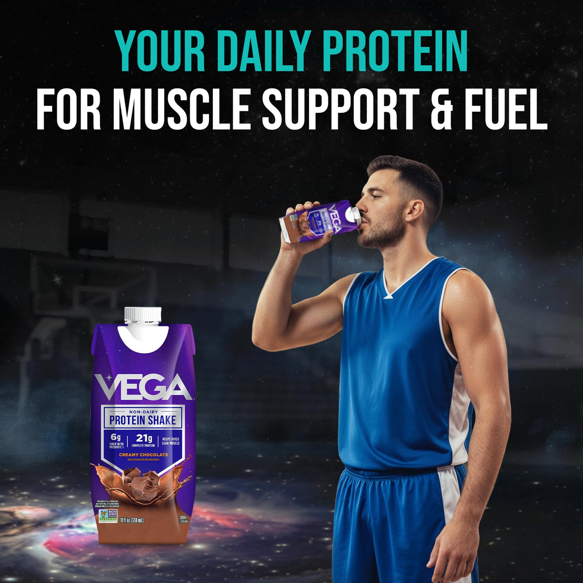 Creamy Chocolate Vegan Protein Shake 21g 330ml 12 Pack K484