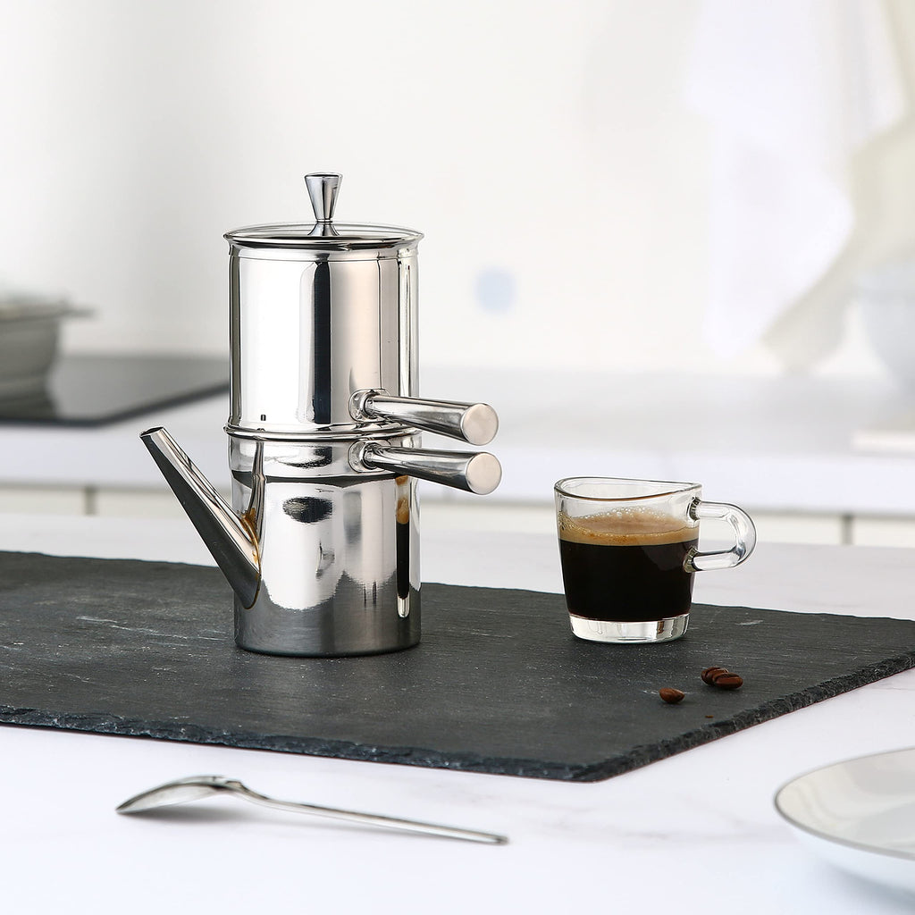 Stainless Steel Drip Coffee Maker with Spout, 3 Cups 10 oz P4272