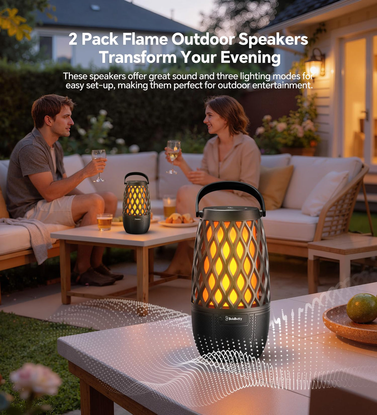 IPX5 Waterproof Outdoor Speakers 2 Pack F7244