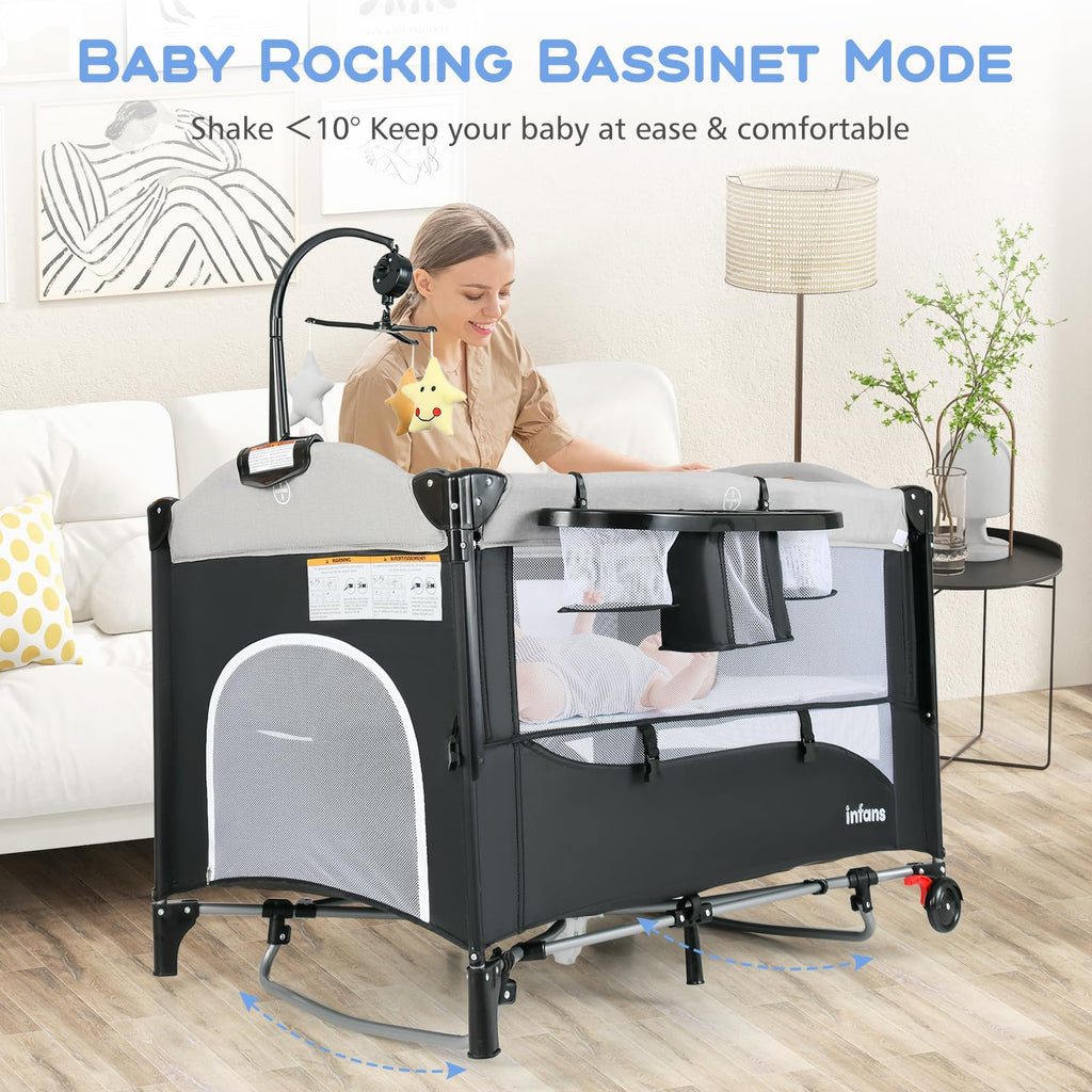 5 in 1 Gray Baby Playard B4361