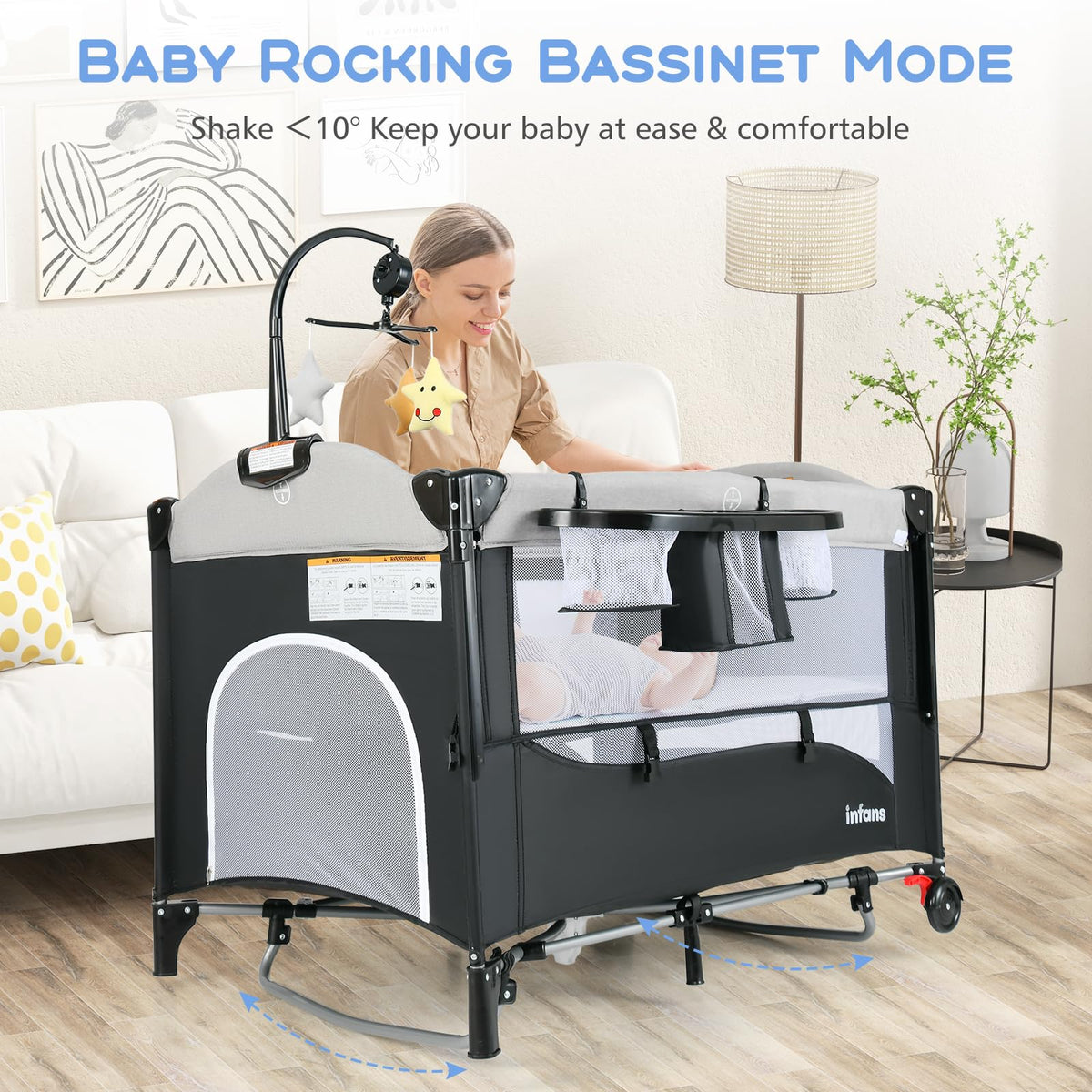 5 in 1 Gray Baby Playard B4361