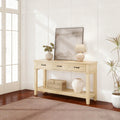 Light Oak 3 Drawer Console Table with Open Storage Shelf W346883