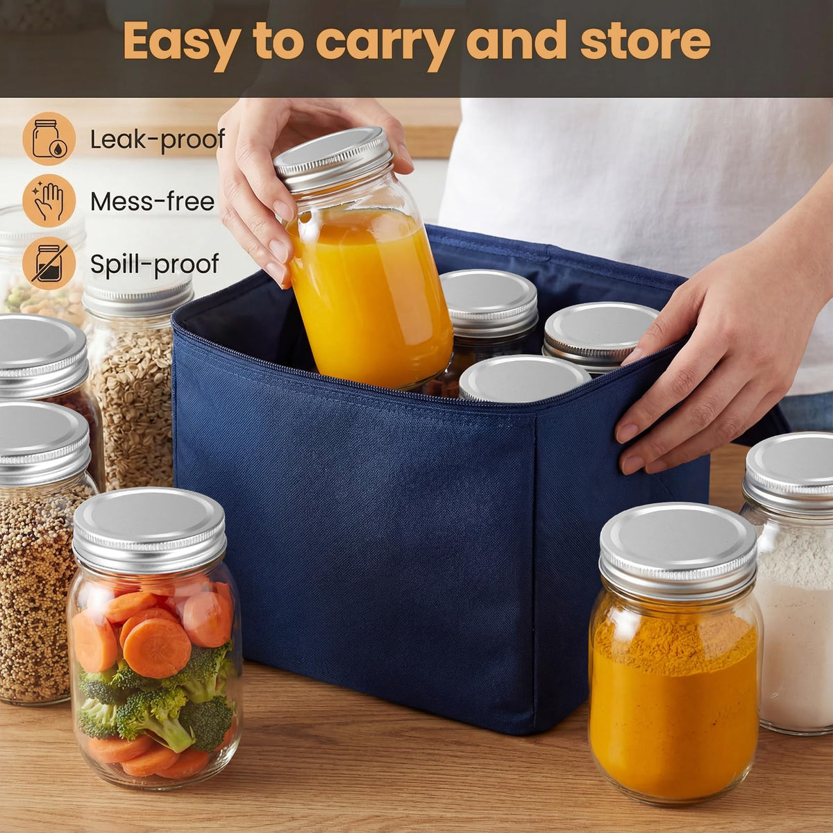 16 Pack 16 Oz Clear Glass Mason Jars R729