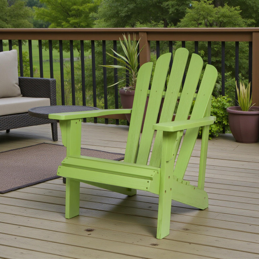 Lime Green Wooden Adirondack Chair Q7988