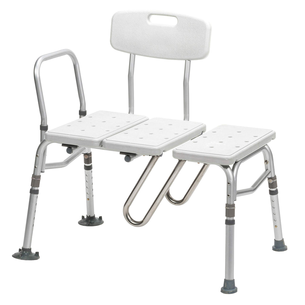 Adjustable Height White Tub Transfer Bench E80961