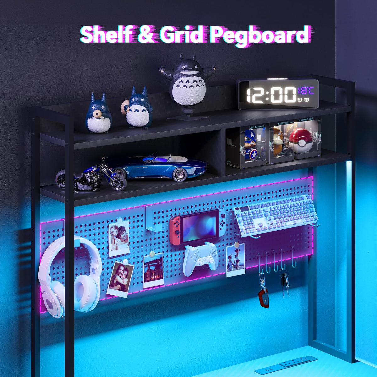 L Shaped Gaming Desk with Hutch V770