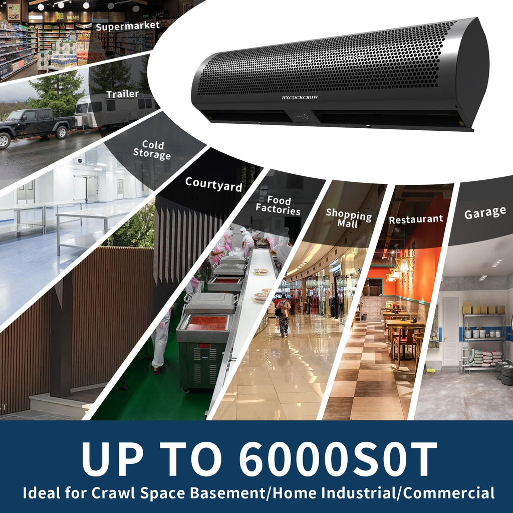36 Inch Matte Black Wall Mounted Air Curtain A5701