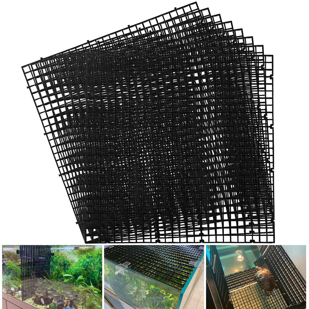 Black 8pcs Plastic Aquarium Fish Tank Divider Y768