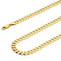 14k Yellow White Two Tone Gold Cuban Concave Curb Chain Necklace Bracelet V888750