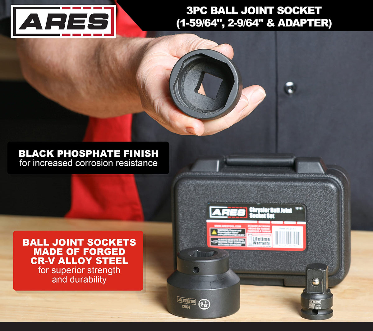 3-Piece Ball Joint Socket Set 3/4-Inch Drive O5222