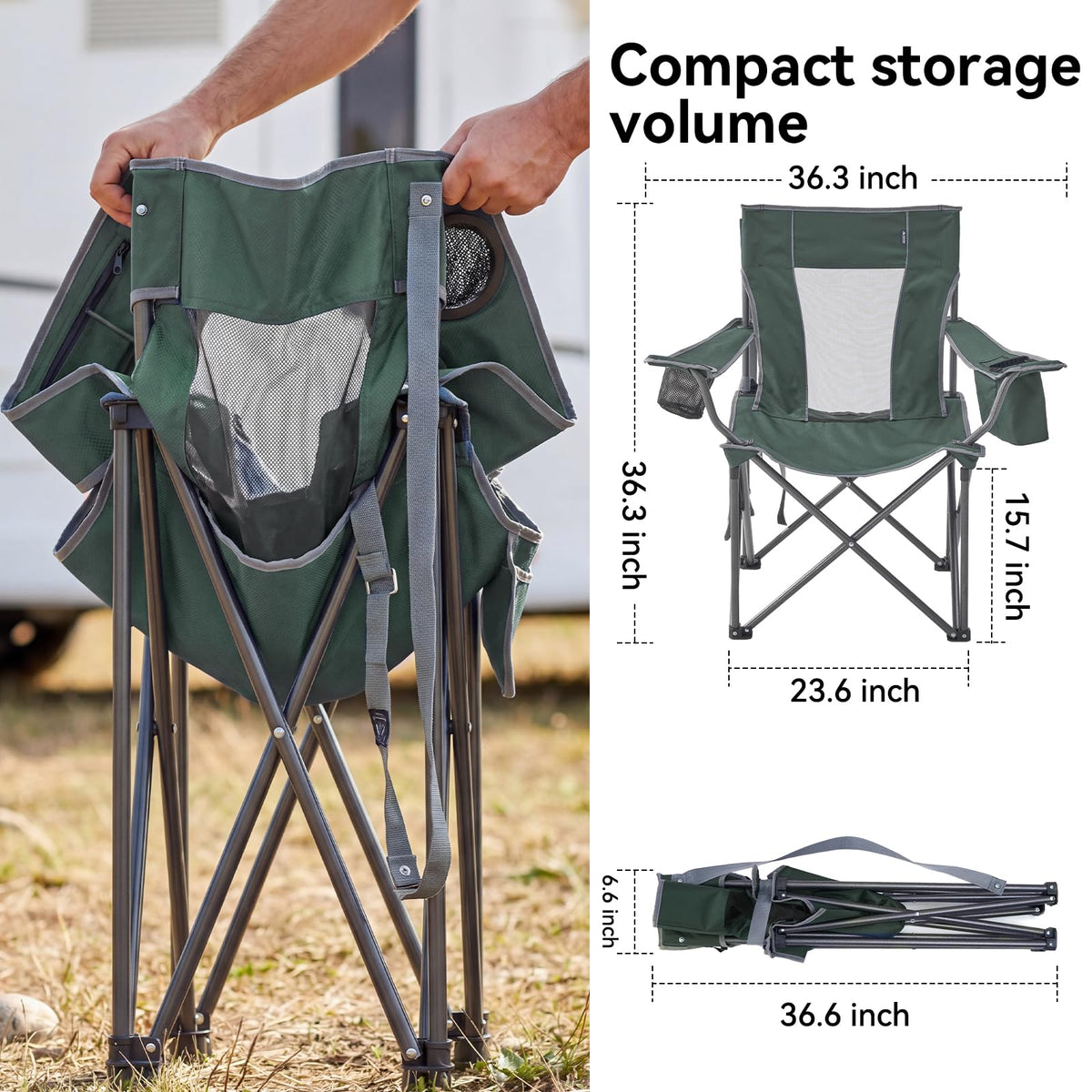 Oversized Folding Camping Chair 2 Pack L909