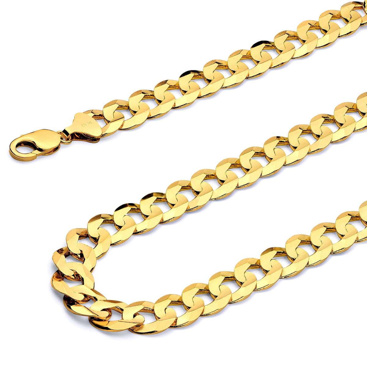 14k Yellow White Two Tone Gold Cuban Concave Curb Chain Necklace Bracelet V888750