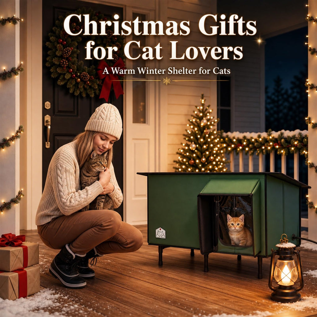 Weatherproof Insulated Heated Cat House with Heating Pad S1240
