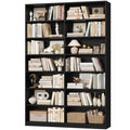 83.7" Tall 7-Tier Double Black Bookshelf and Bookcase A72626