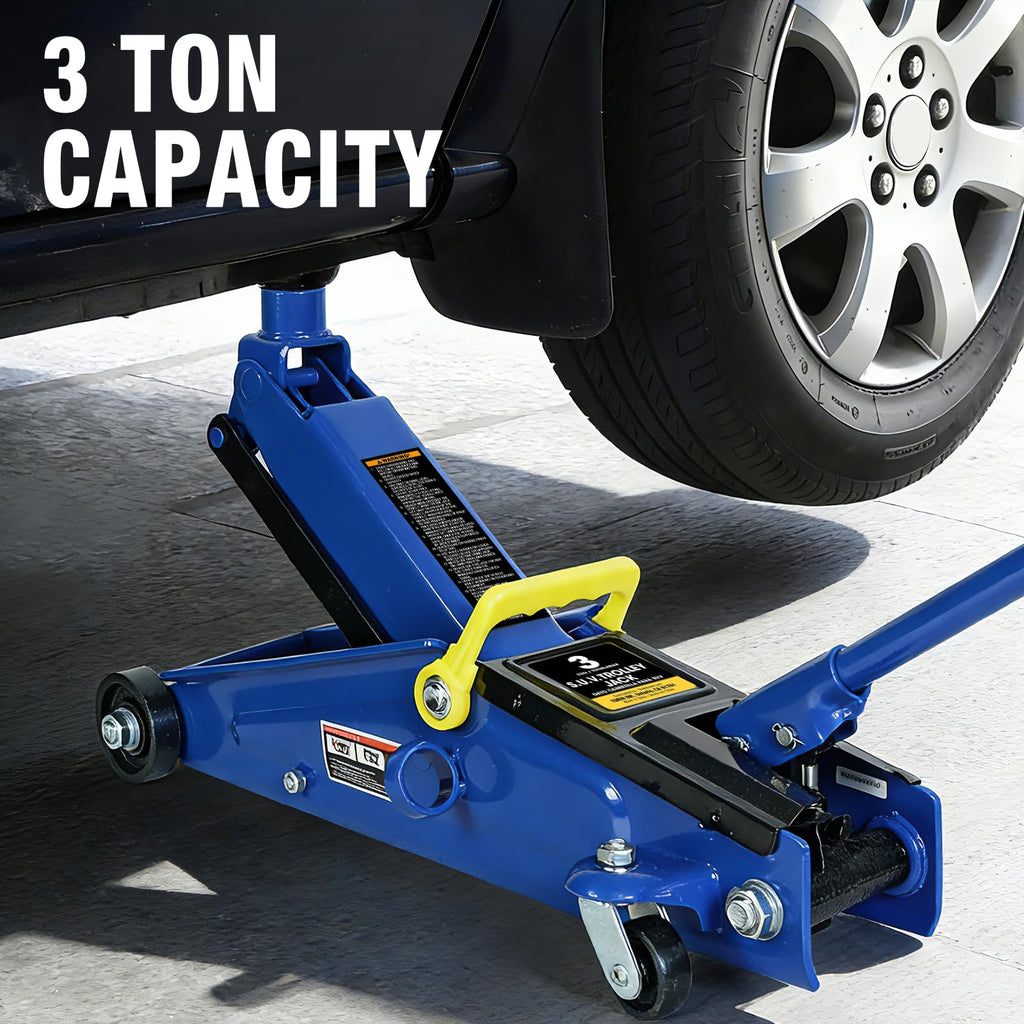 3 Ton Hydraulic Floor Jack, 6000 LBS Capacity, Blue Q8193