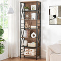 7-Tier Rustic Wood Metal Bookshelf P656