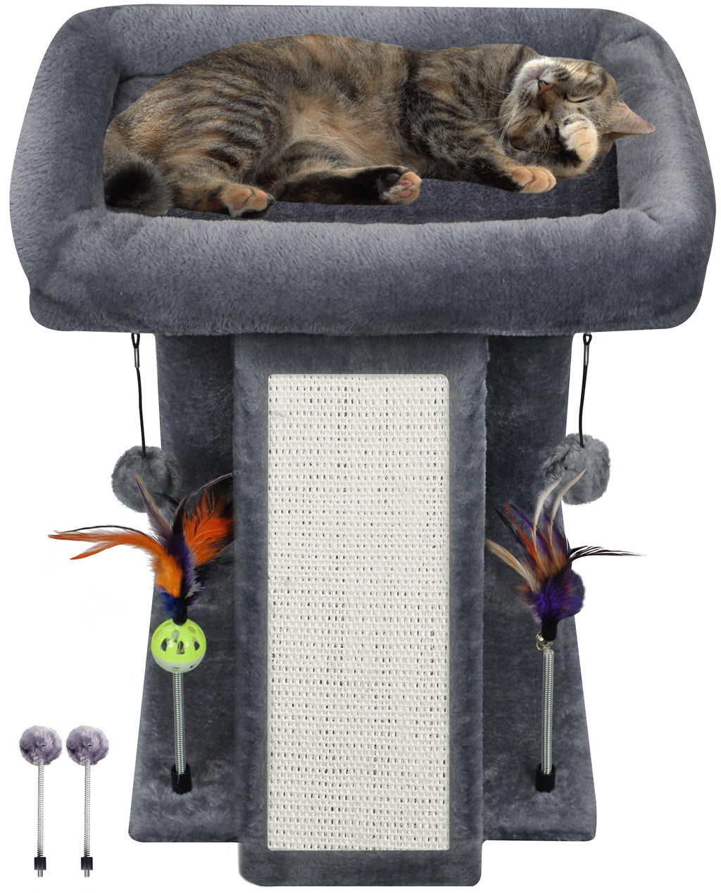 Grey Cat Tree Tower with Scratching Post F178