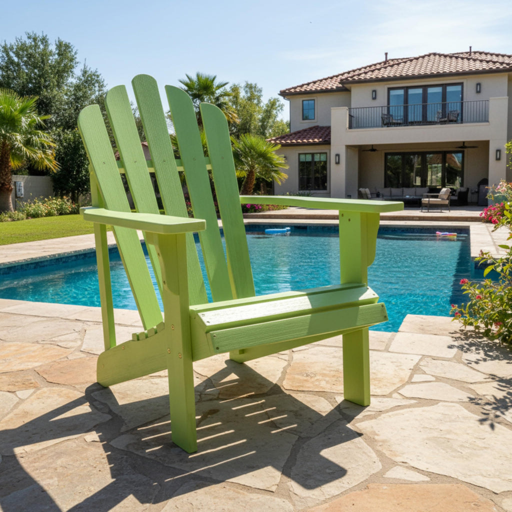 Lime Green Wooden Adirondack Chair Q7988