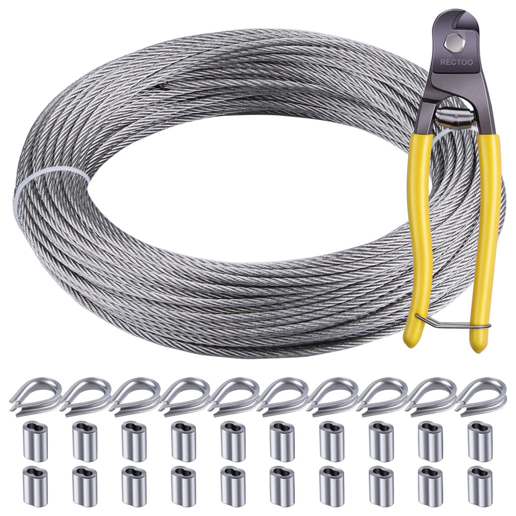 1/8 Stainless Steel Cable 200ft T316 Wire Rope with 8" Cutter Z782