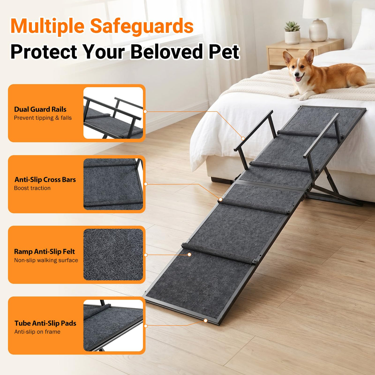 63" Foldable Metal Dog Ramp O475891