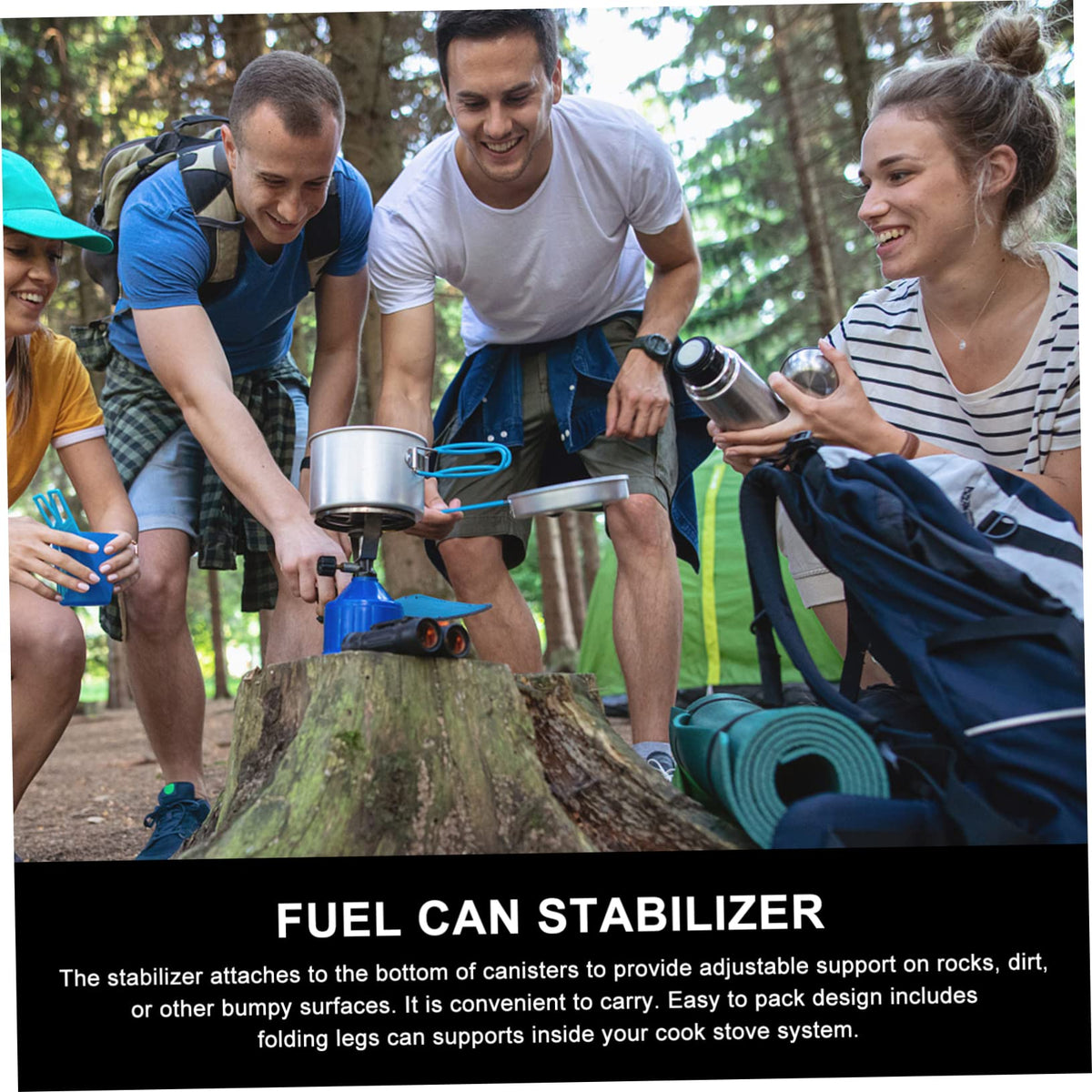 Folding Fuel Can Stabilizer Stand for Camping Stoves T537263