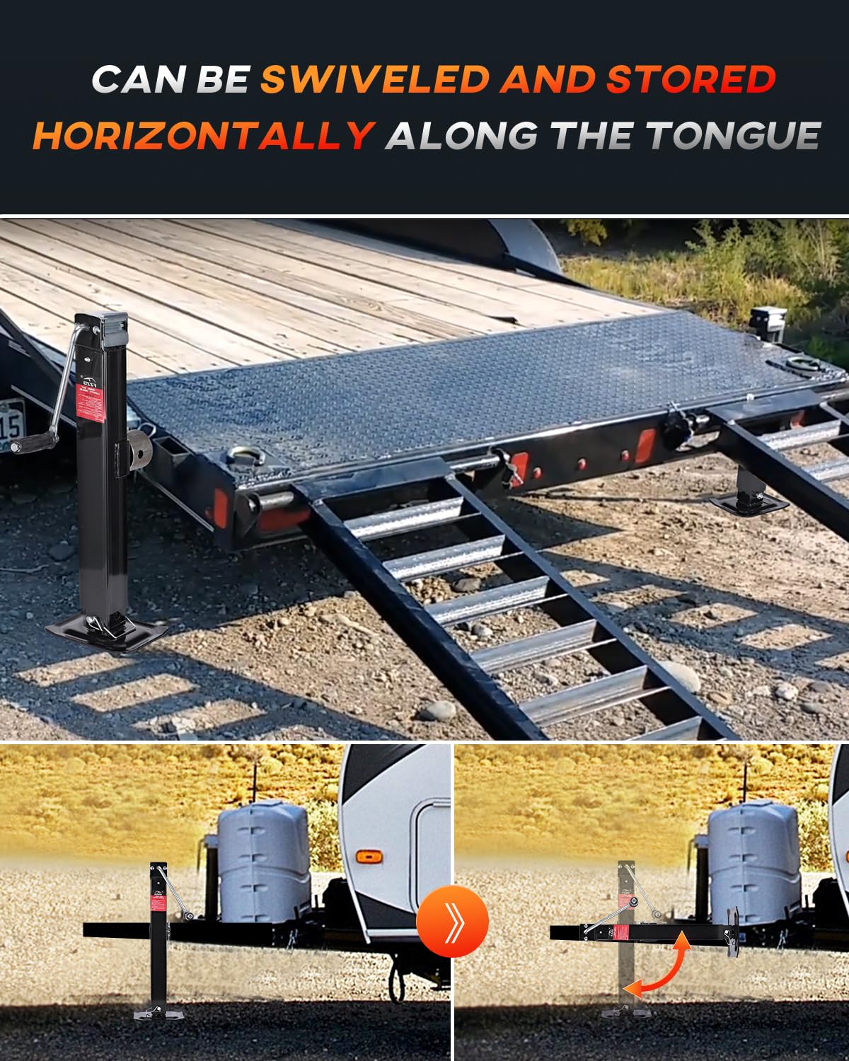 8000 lbs Swivel Trailer Jack I1828