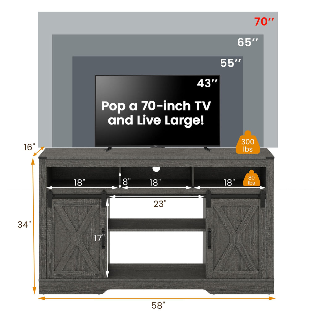Farmhouse TV Stand for 65+ Inch TV V919798