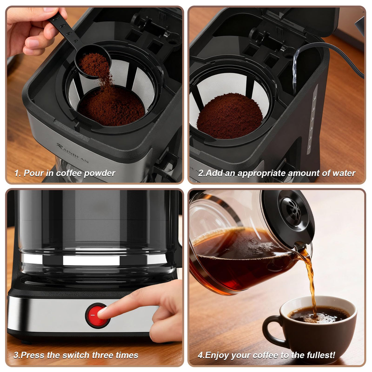 12-Cup Drip Coffee Maker with Glass Carafe Z239553