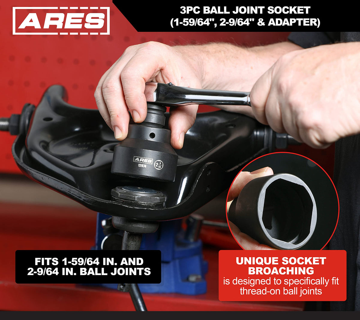 3-Piece Ball Joint Socket Set 3/4-Inch Drive O5222