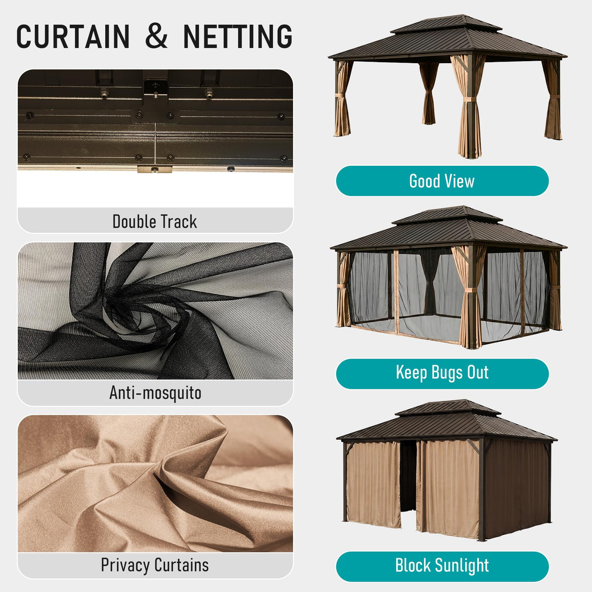 10'X14' Metal Outdoor Gazebo B6037