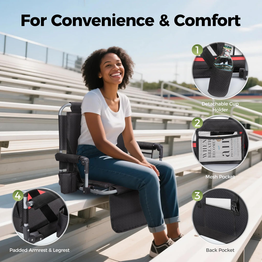 Extra Wide Padded Stadium Seats with Back Support V866
