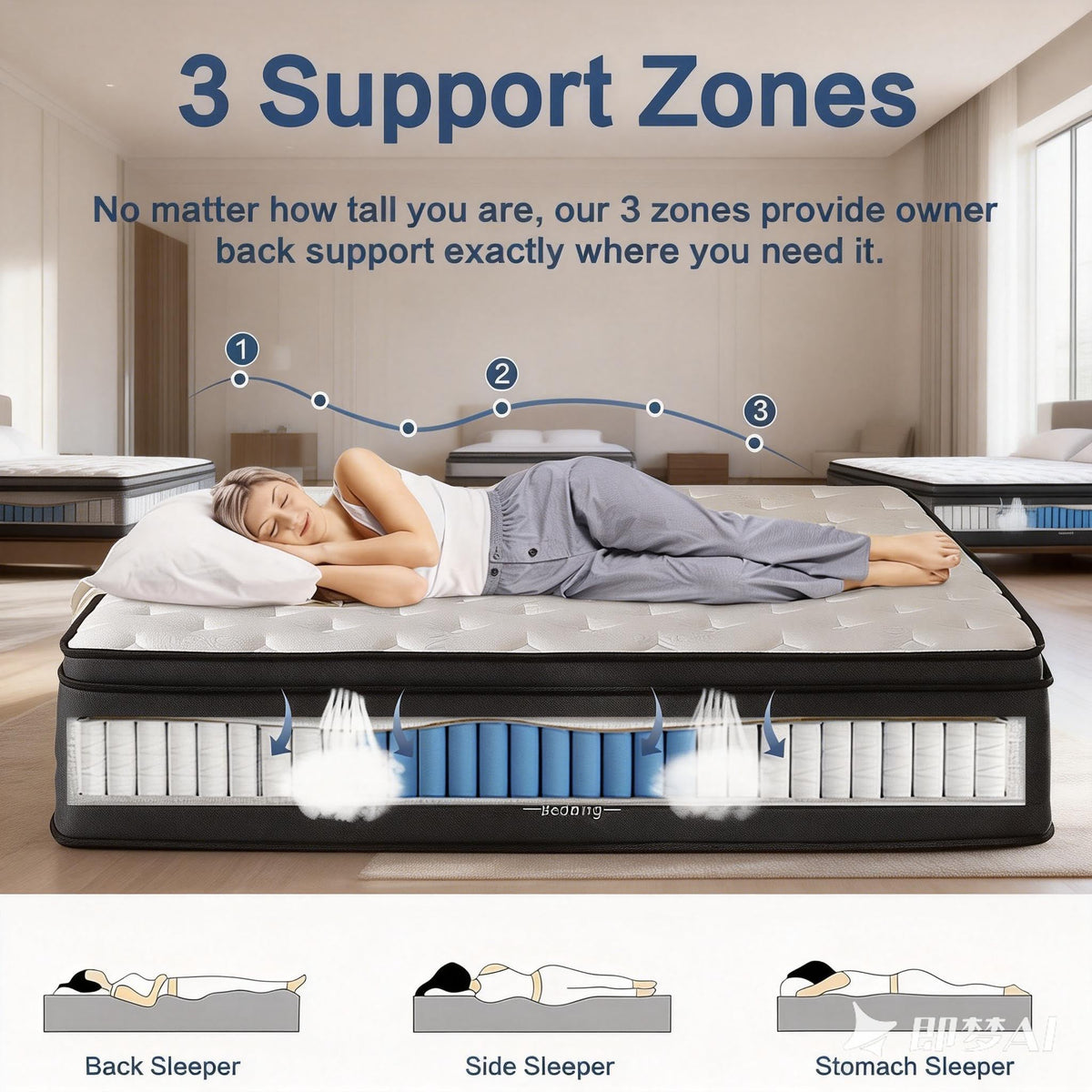 10 Inch Full Size Hybrid Pocket Spring Mattress H72745