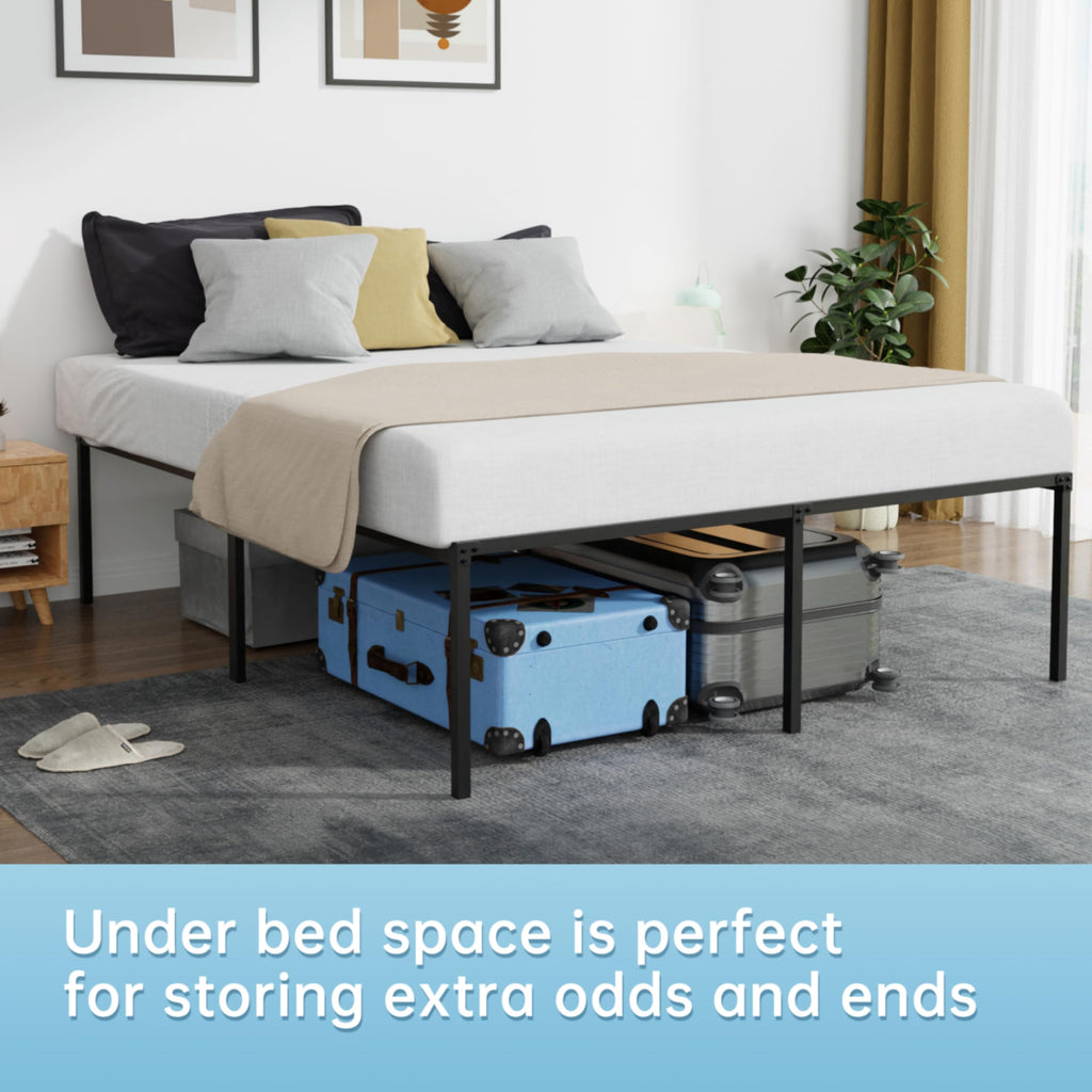 18 Inch Metal Full Bed Frame with Storage S330