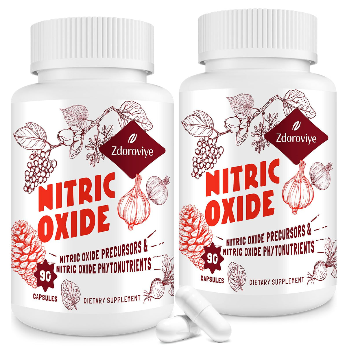 Nitric Oxide Supplement for Men (2 Bottles) W3729