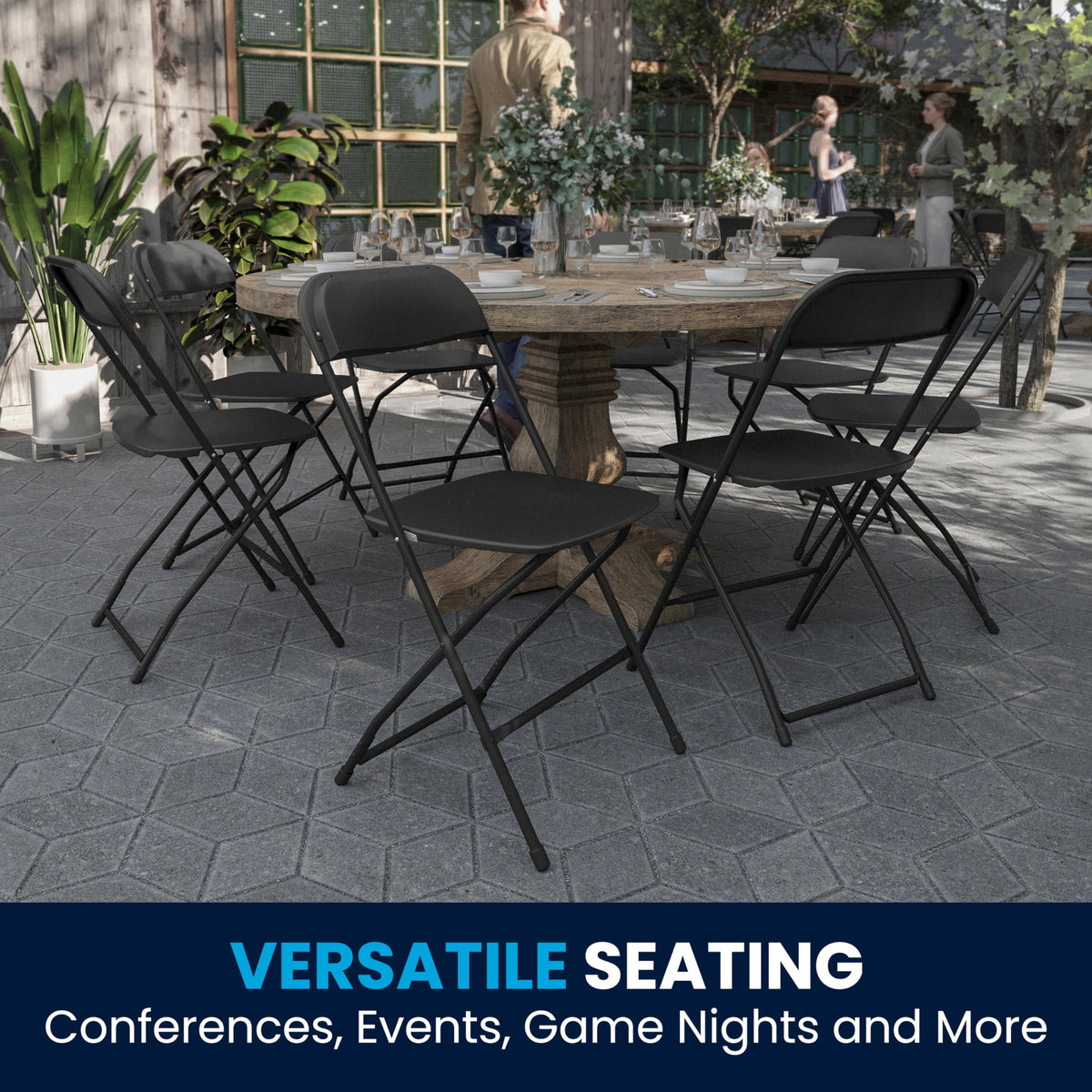 Black Plastic Folding Event Chair 10-Pack Y897040