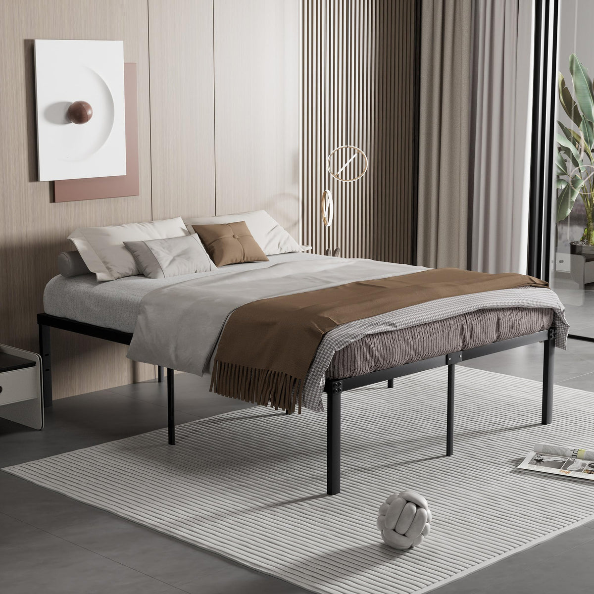 Queen Size Metal Platform Bed Frame G753