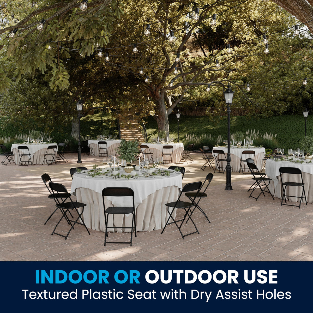 Black Plastic Folding Event Chair 10-Pack Y897040