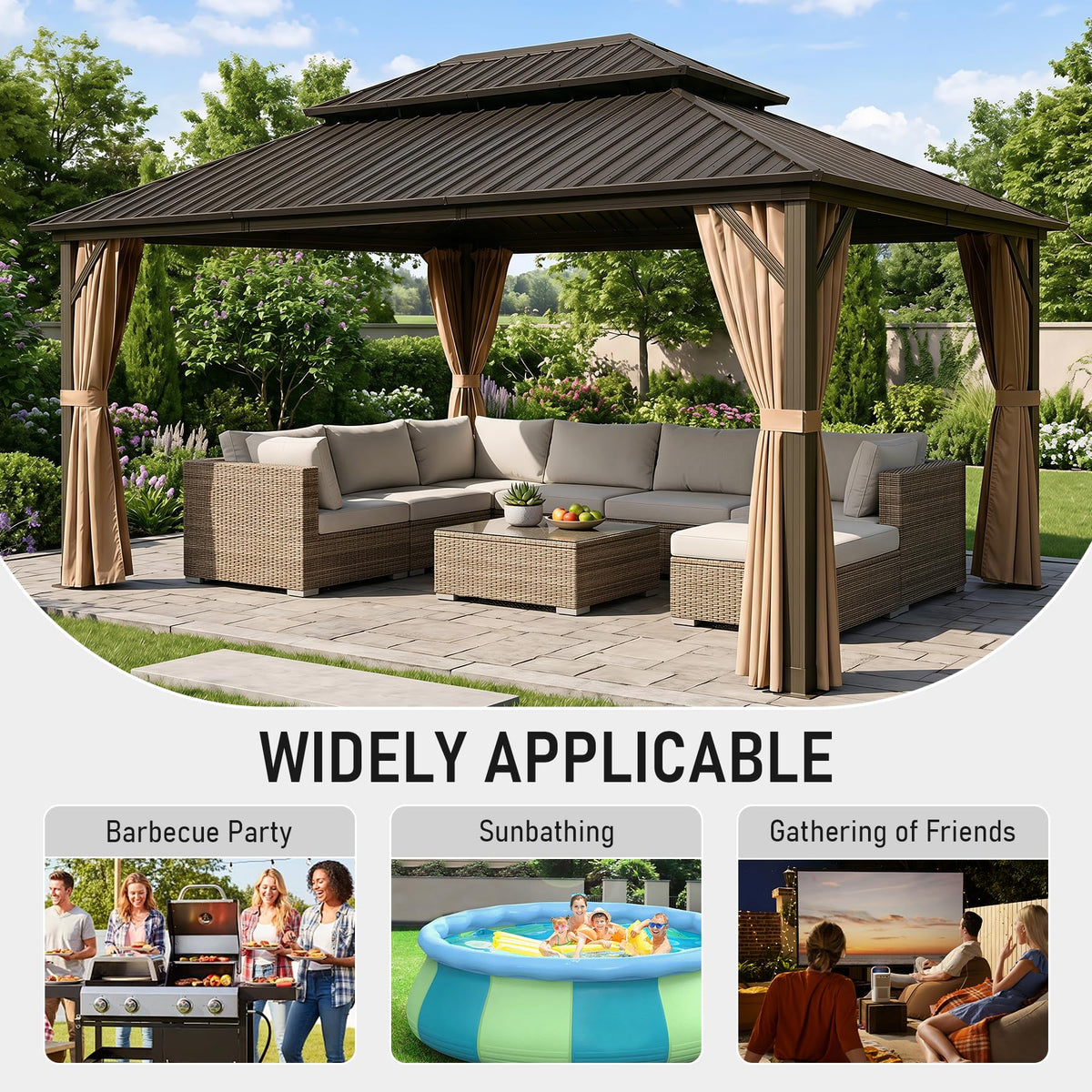 10'X14' Metal Outdoor Gazebo B6037