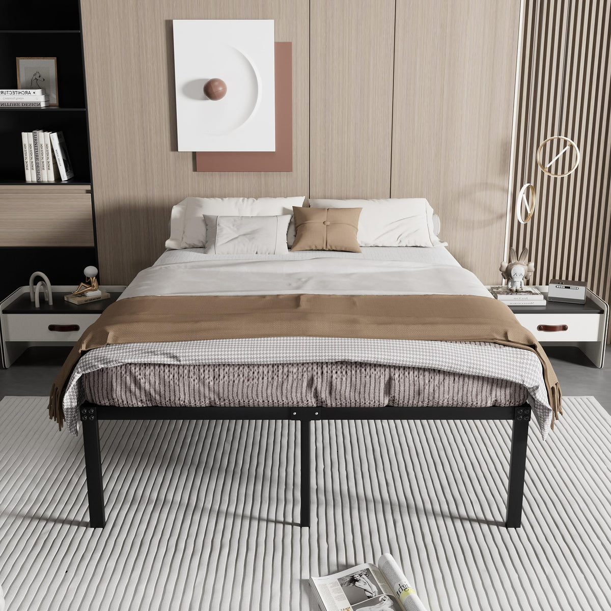 Queen Size Metal Platform Bed Frame G753