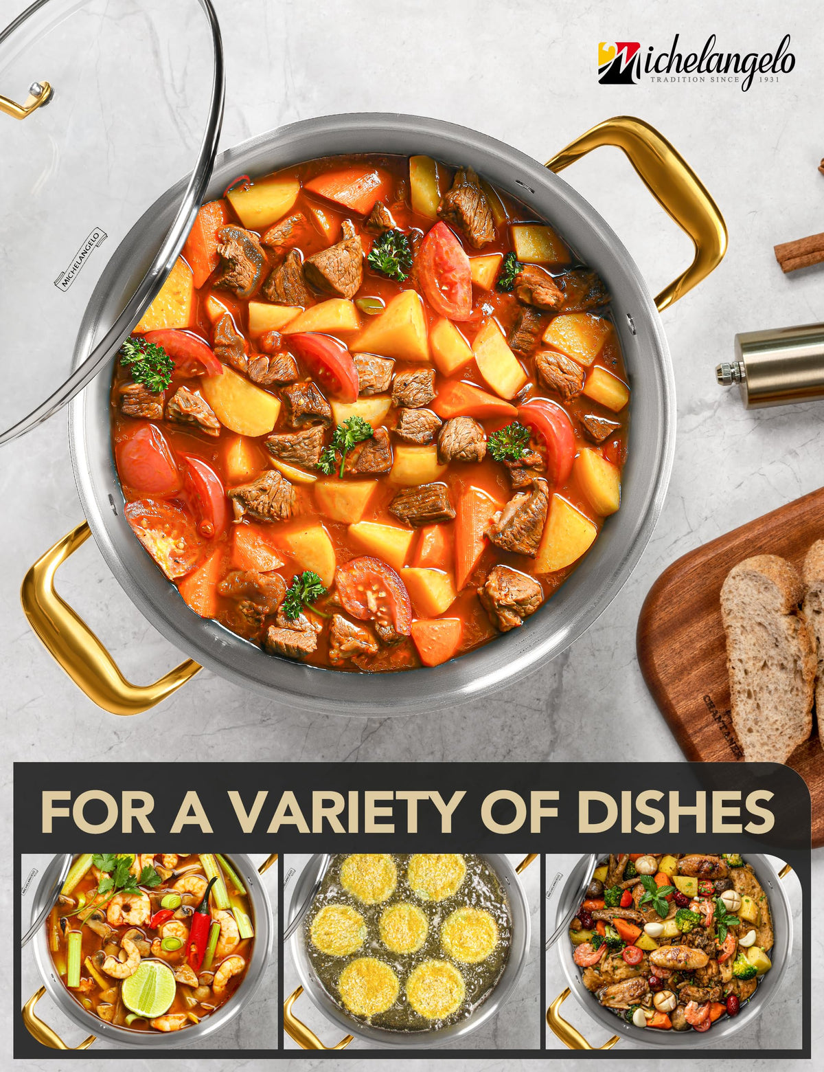 20 Quart Stainless Steel Stock Pot with Lid J9323
