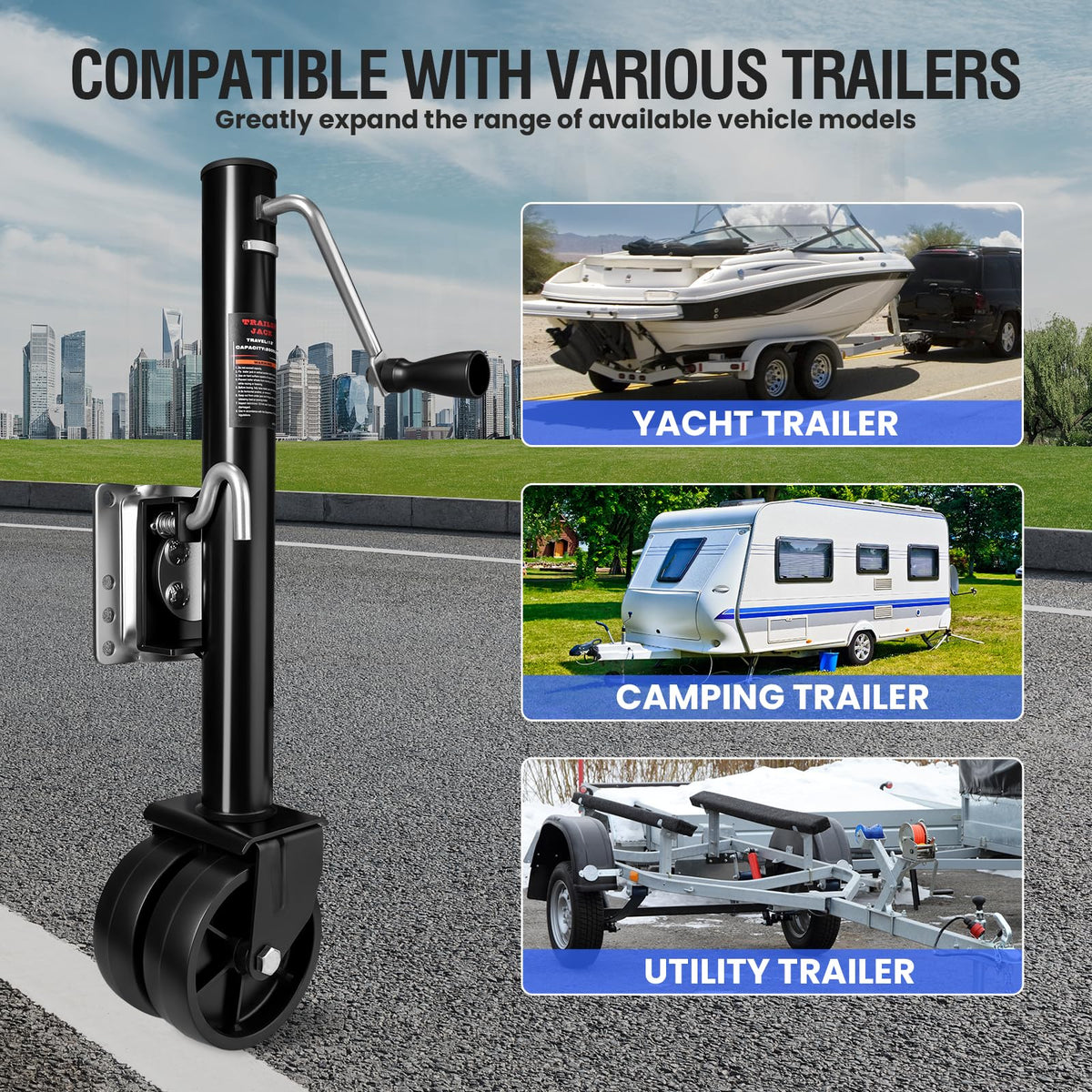 2000 lbs Dual Wheel Trailer Jack I92637
